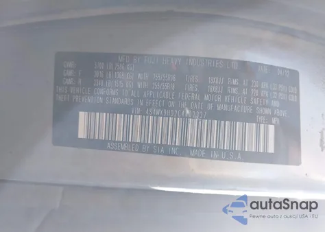 2012 Subaru Tribeca 3.6R Limited from USA, damaged, VIN 4S4WX9HD2C4402337